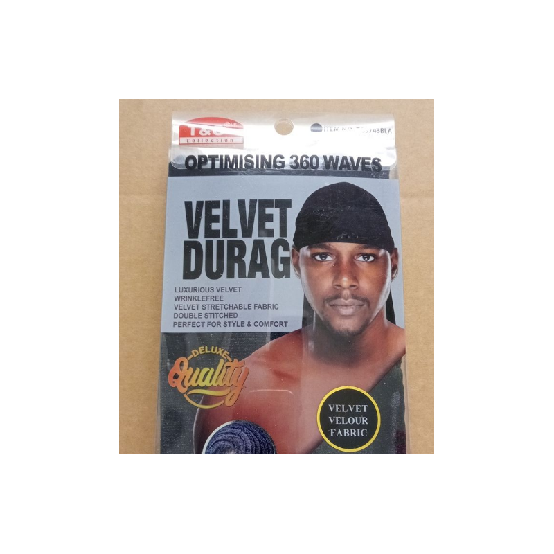 T&G Sparkle Velvet Durag Turquoise
